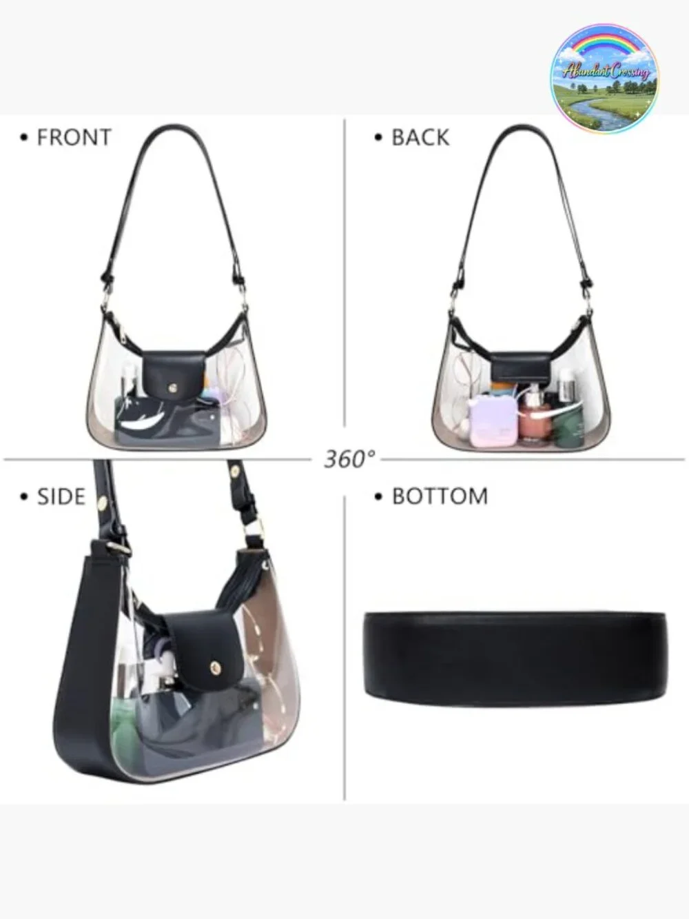 Vegan Leather Hobo Purse Crossbody Bag with Adjustable Strap Lightweight Handbag